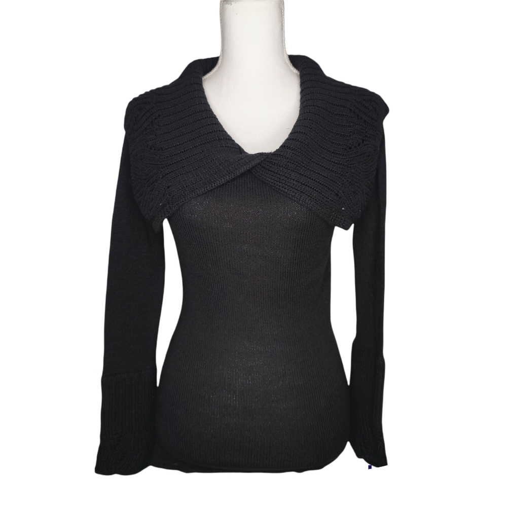 Vintage American Attitudes Women's Open Neck Long Sleeve Sweater Size Medium